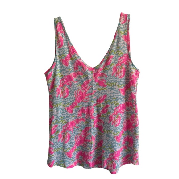 Lilly Pulitzer Gigi V-neck Tank Top In Lobstah Roll, Size XS - Picture 5 of 7
